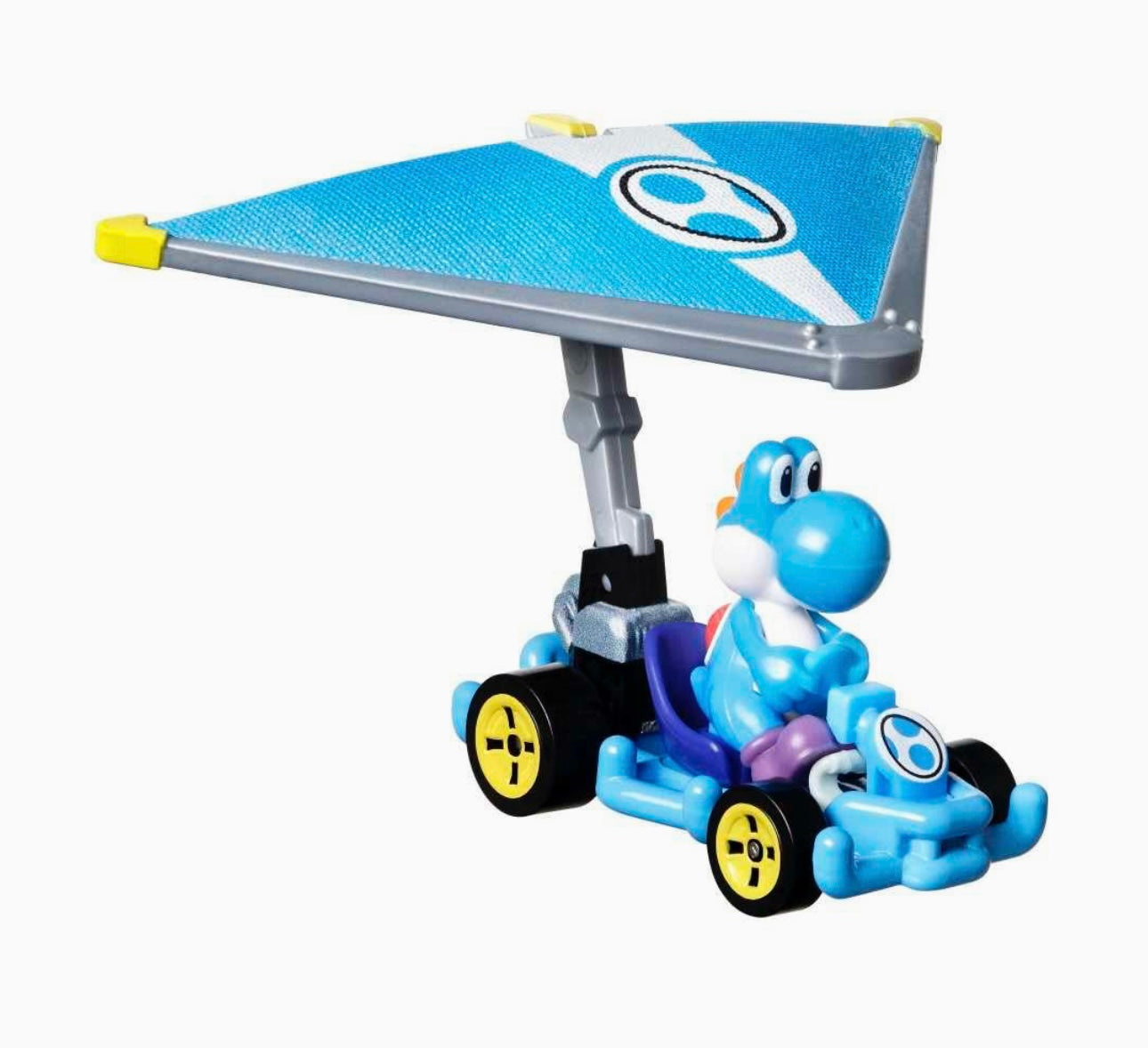 Light Blue Yoshi: MarioKart w/glider (Hot Wheels)