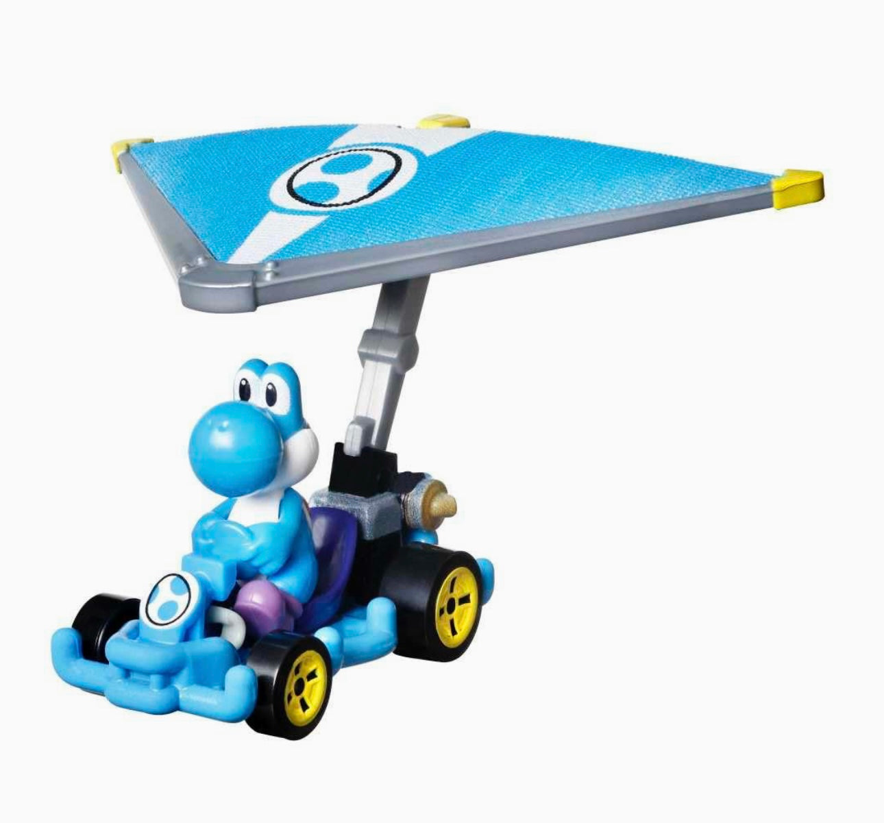 Light Blue Yoshi: MarioKart w/glider (Hot Wheels)