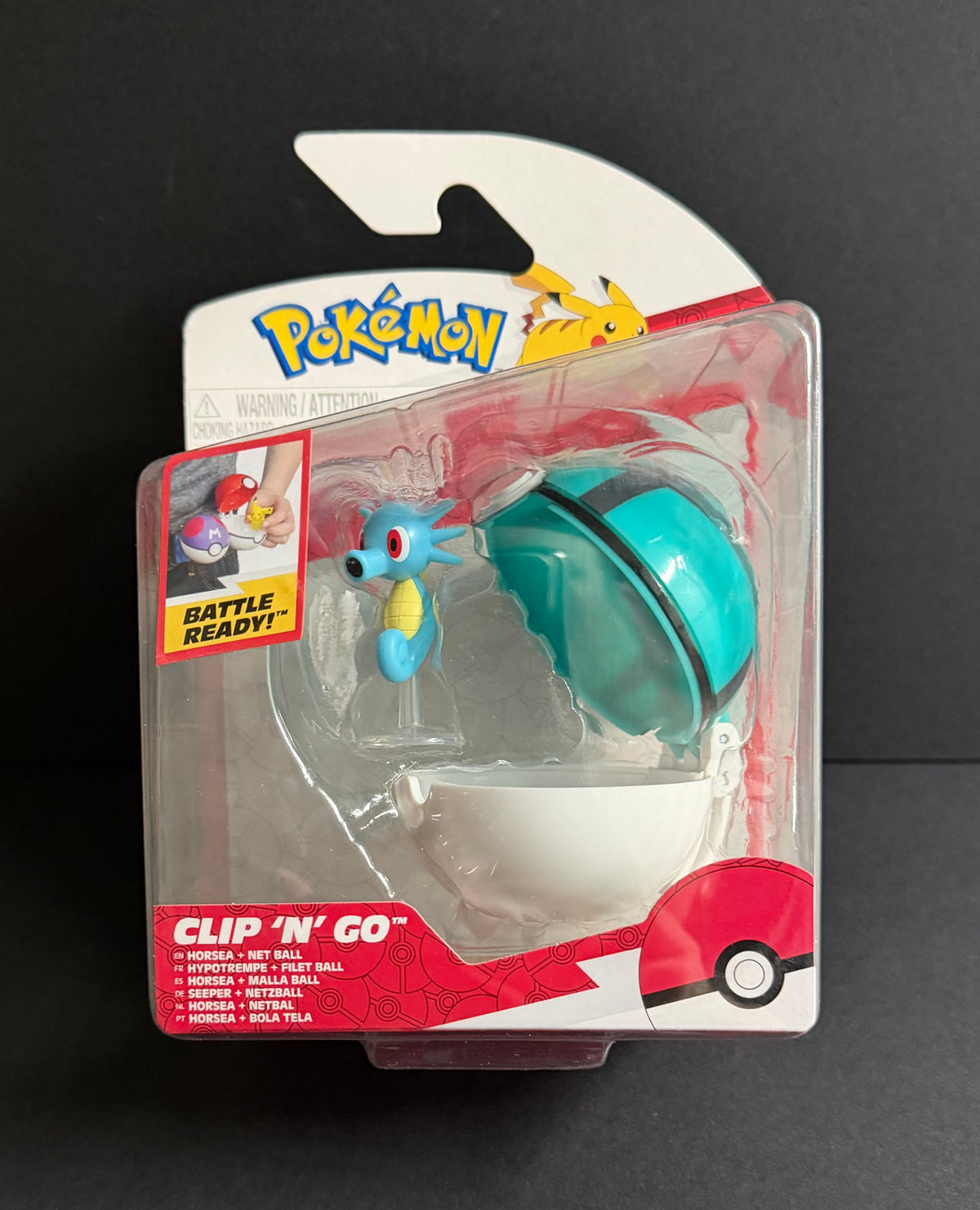 Pokemon Clip N Go: Horsea w/net ball