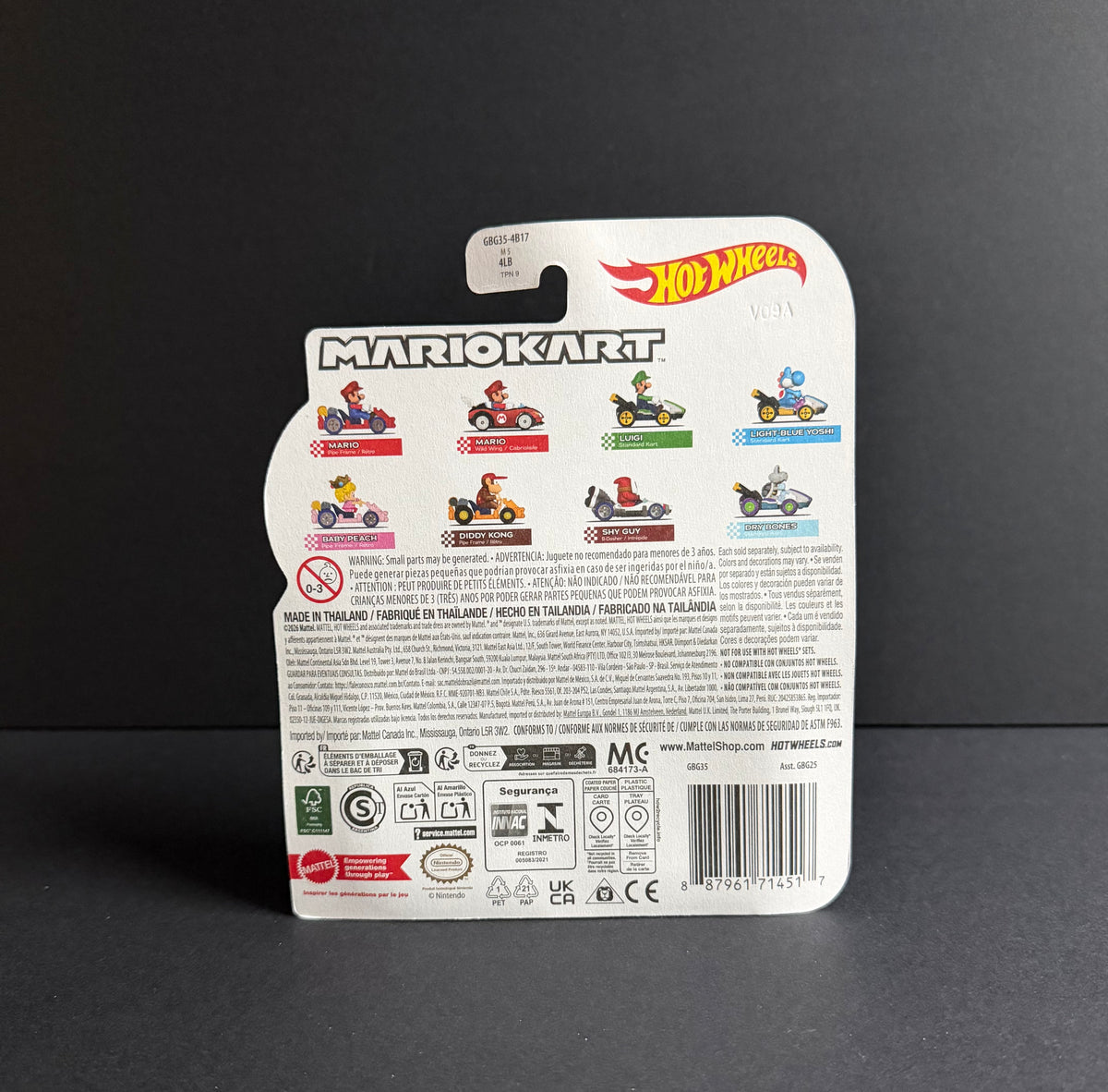 Hot Wheels: Light Blue Yoshi [Standard Kart] Mario Kart Diecast